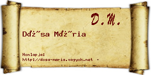 Dósa Mária névjegykártya