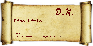Dósa Mária névjegykártya
